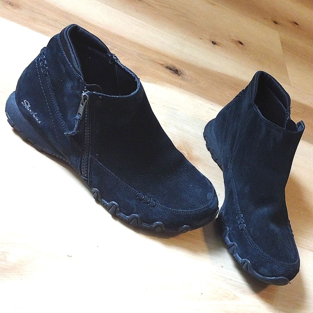 Skechers suede biker boot